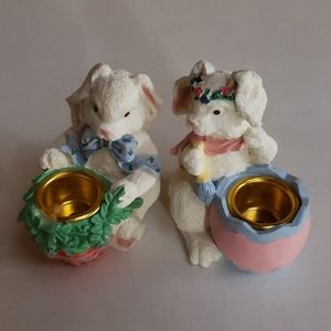 Easter bunny candle stick holders